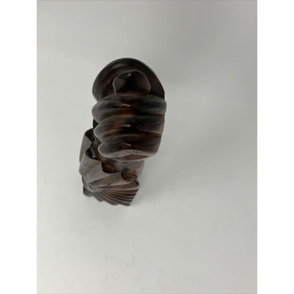 Hand Carved Tribal Tiki Face Bust Statue BRAZIL South America Heavy Wood Vintage - Picture 12 of 16